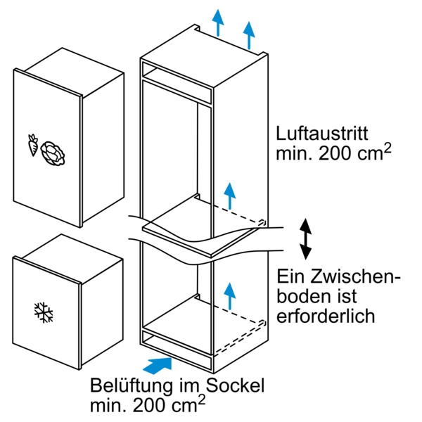 Siemens Einbau-Gefrierschrank iQ500, 87,4x55,8cm Flachscharnier GI21VAFE0