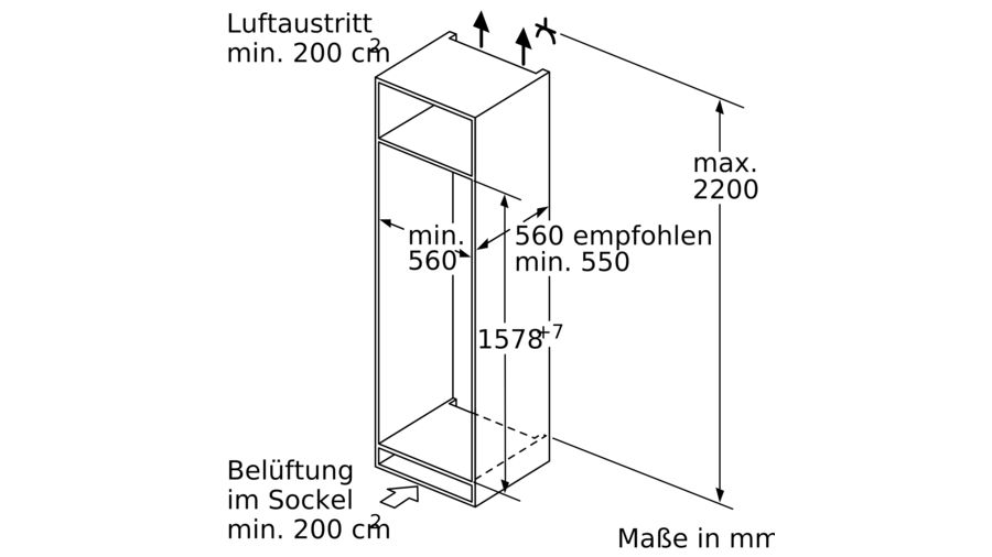 Bosch Einbau_Kühlschrank Gefrierfach KIL72AFE0