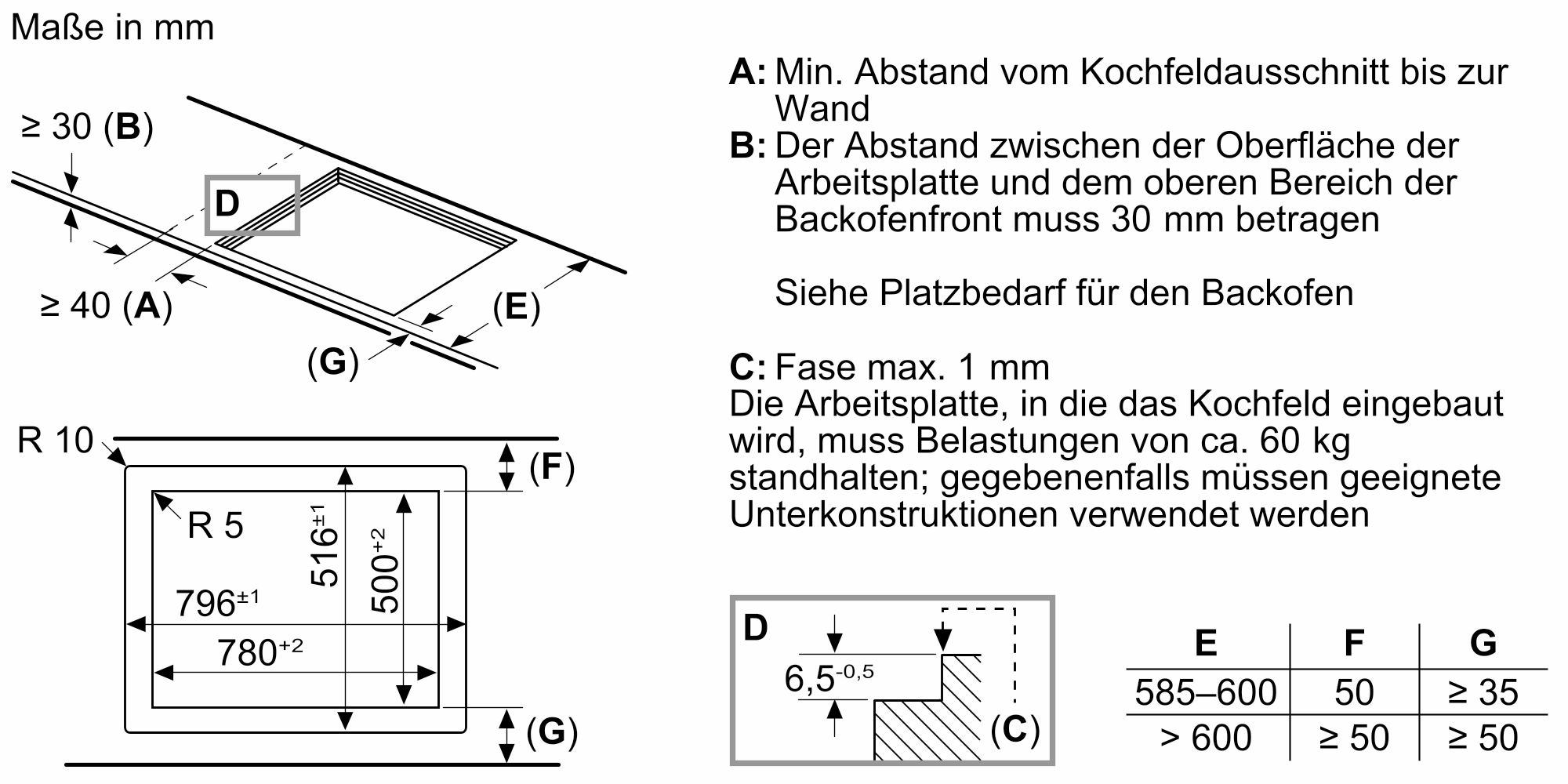 Siemens Induktionskochfeld 80 cm flächenbündig EH801HFB1E