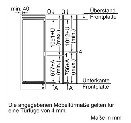 B-Ware Constructa Einbau-Kühlgefrierkombination mit Gefrierbereich unten 177,2x54,1 cm Schleppscharnier CK786NSF0