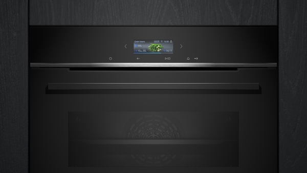 Siemens Einbau-Backofen 60x60cm, Schwarz, Edelstahl, iQ700 HB734G1B1