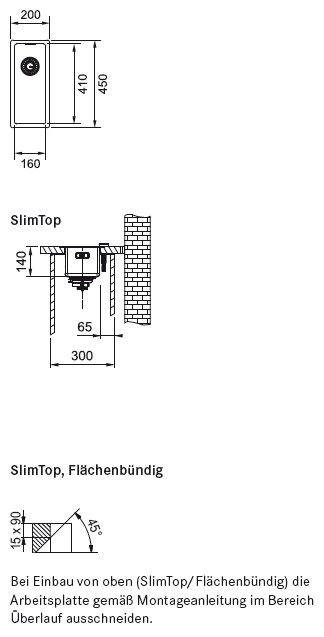 Franke Edelstahlspüle flächenbündig BXX 210/110 1270374672