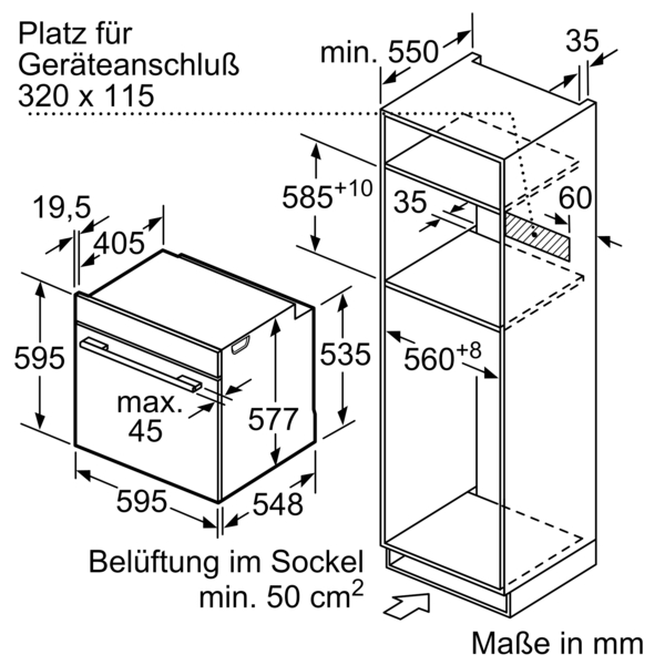Siemens Einbau-Backofen mit Mikrowellenfunktion, 60x60cm, Schwarz, Edelstahl HM736GAB1