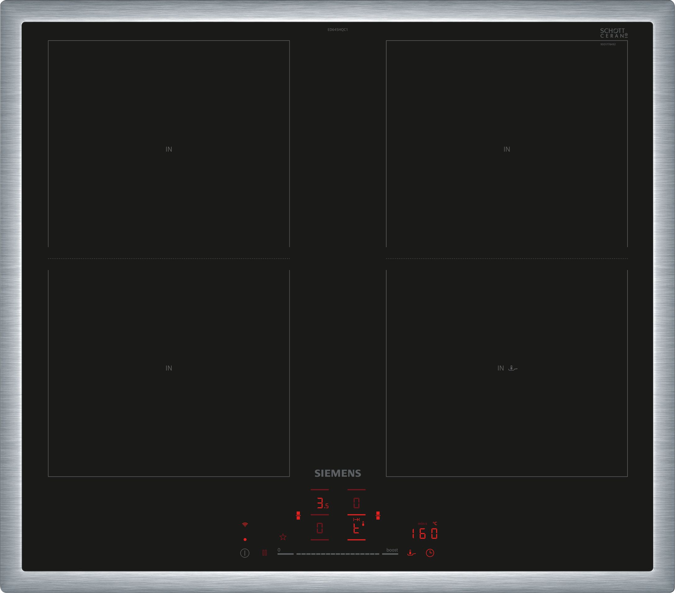 Siemens Induktionskochfeld 60 cm Rahmen aufliegend ED645HQC1