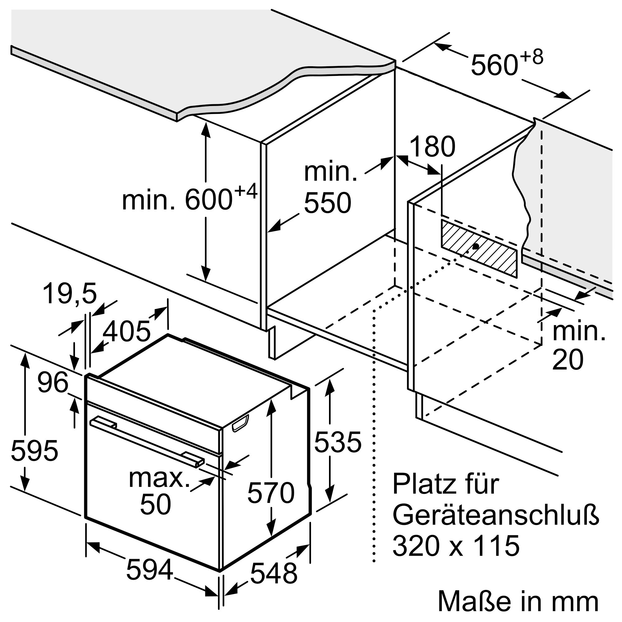 Bosch Einbau-Backofen schwarz Serie 4 HBA514BB3