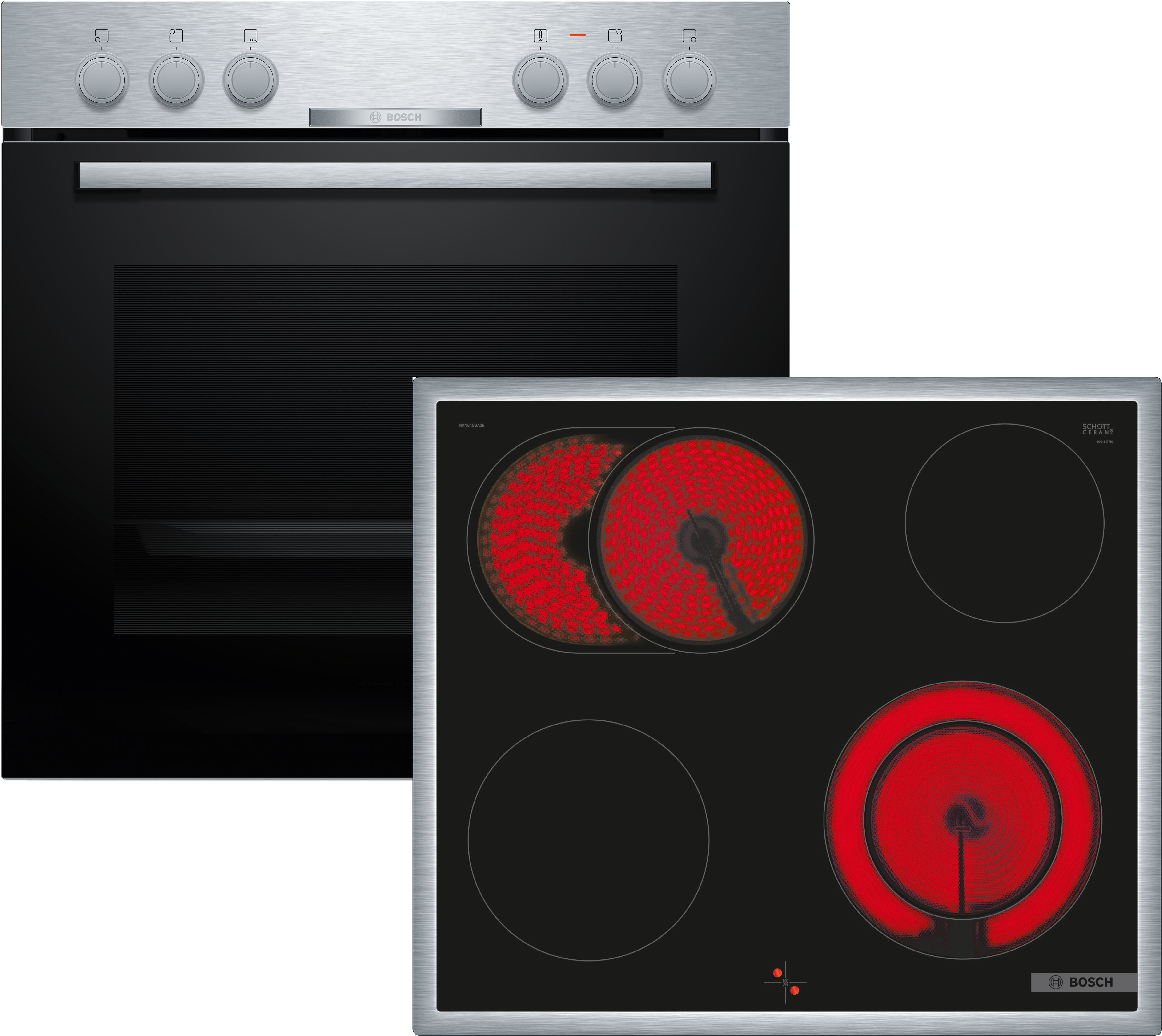 Bosch Einbau-Herd-Set HND211CS63: HEA510BS3 + NKN645GA2E