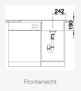 BLANCO Silgranitspüle ZENAR 45 S-F schwarz 526038