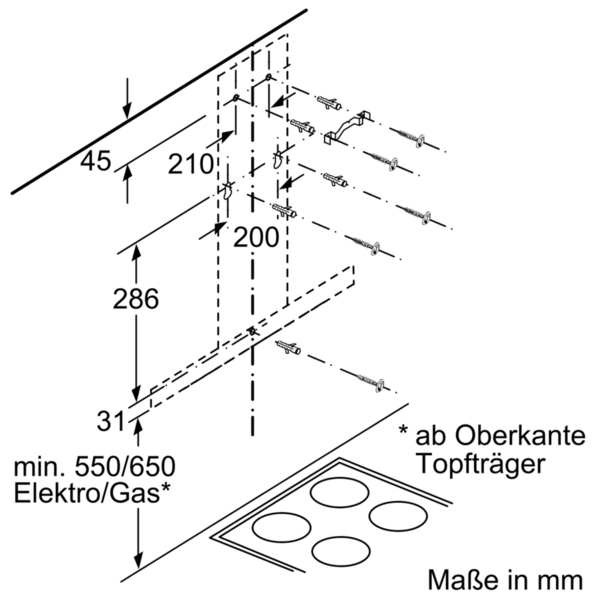 Bosch Wandesse 90 cm Edelstahl  DWB97IM50