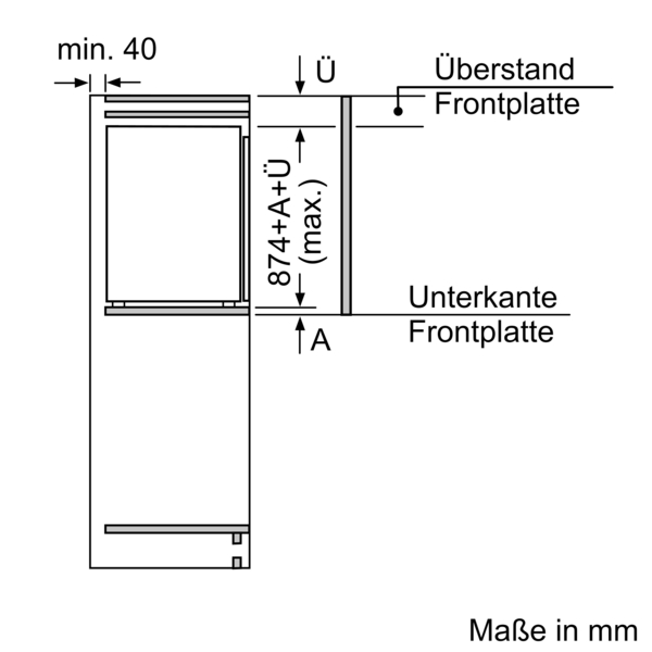 Bosch Einbaukühlschrank Flachscharnier 88x56cm KIR21VFE0