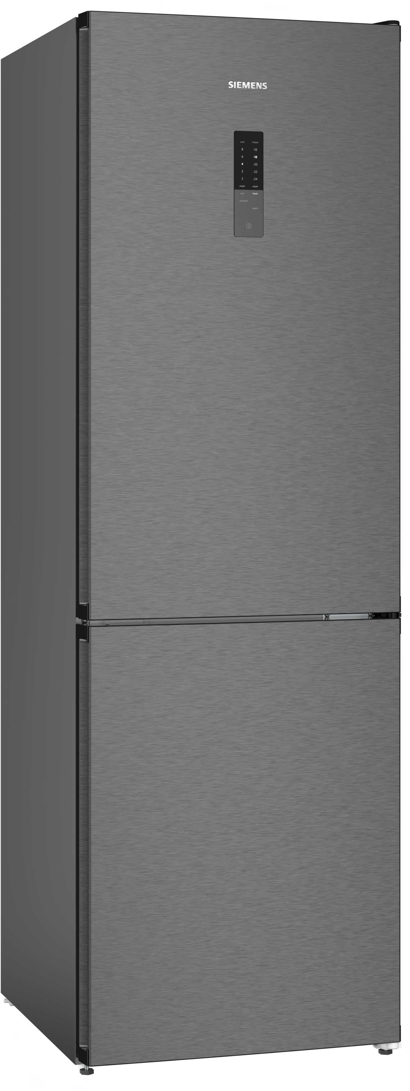 Siemens Kühl-Gefrier-Kombination 186x60cm gebürsteter schwarzer Stahl AntiFingerprint KG36NXXBF
