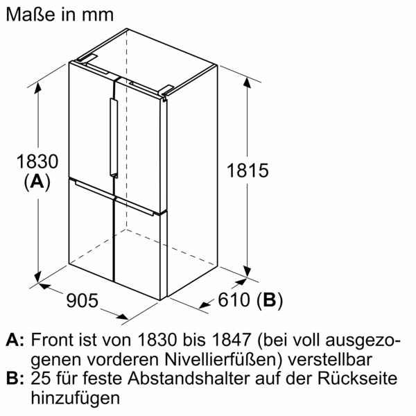 Bosch Kühl-Gefrierkombination mehrtürig 183x91 cm Edelstahl ( mit Antifingerpint )