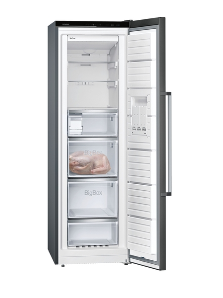 Siemens Gefrierschrank 186 x 60 cm blackSteel iQ500 GS36NAXEP