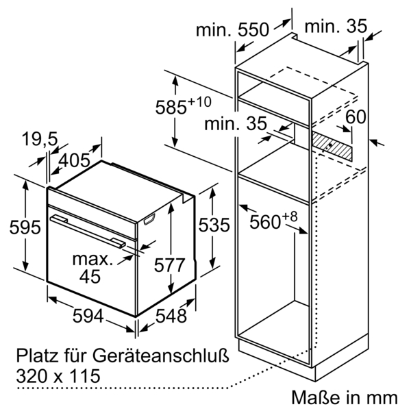 60x60 HS736G3B1 Siemens Edelstahl, HS736G3B1 Einbau-Dampfbackofen cm, iQ700, Schwarz, |