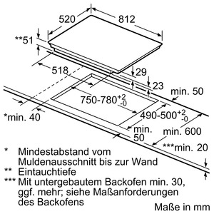 Siemens Induktions-Kochstelle 80 cm Glaskeramik EX875LYC1E