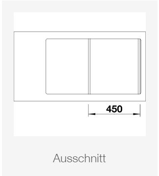 BLANCO Silgranitspüle ZENAR 45 S-F schwarz 526038