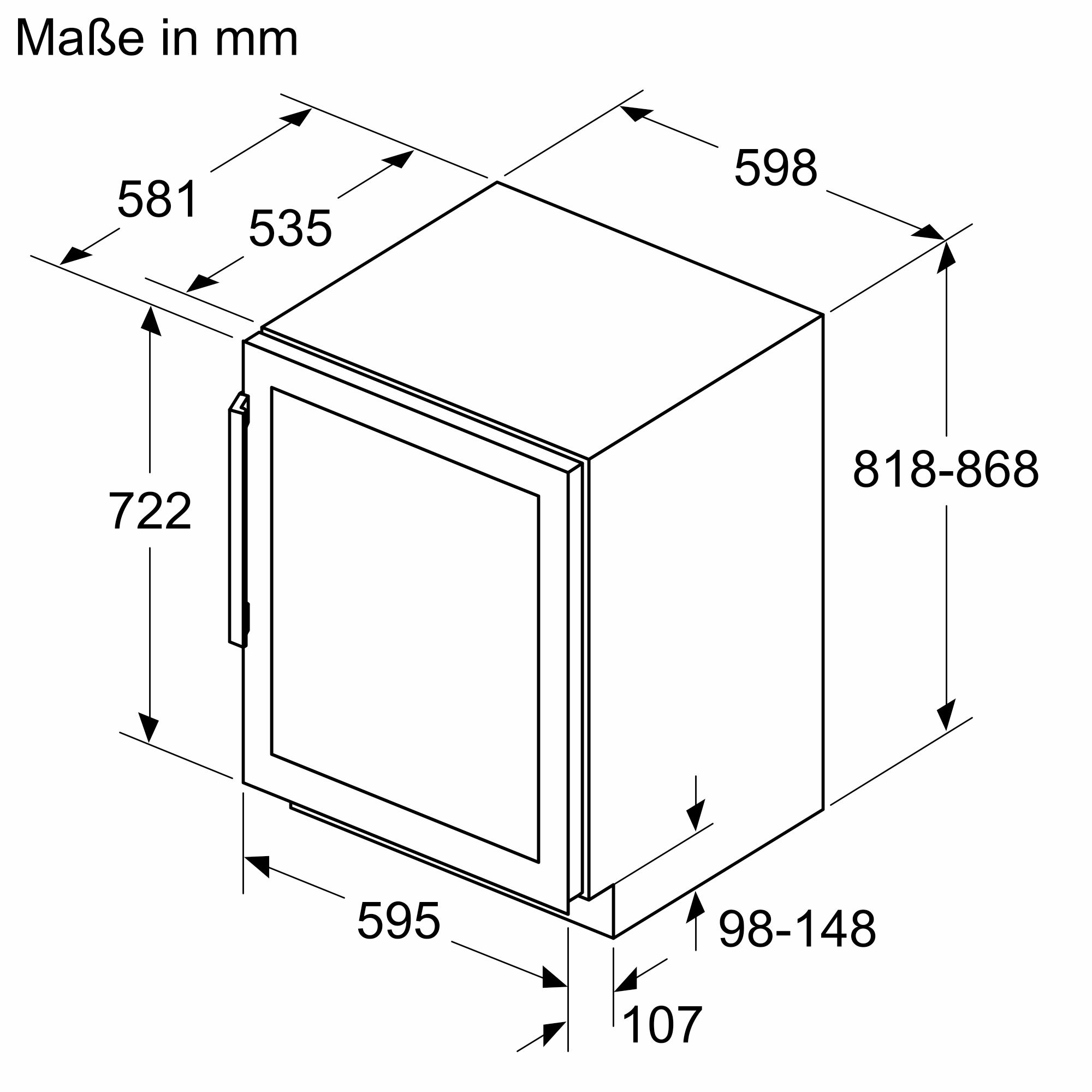 Siemens Weinkühlschrank mit Glastür 82 x 60 cm KU21WAHG0