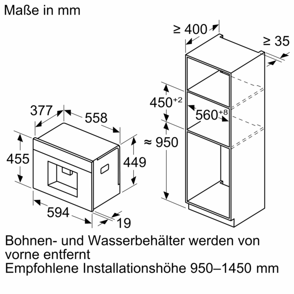 Siemens Studioline Einbau-Kaffeevollautomat iQ700 Schwarz CT918L1B0